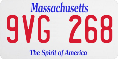 MA license plate 9VG268