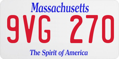 MA license plate 9VG270