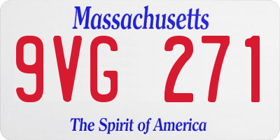 MA license plate 9VG271