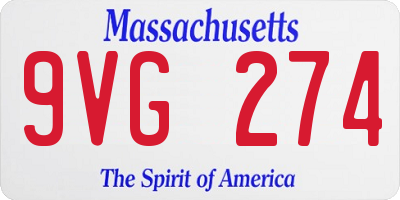 MA license plate 9VG274
