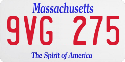 MA license plate 9VG275