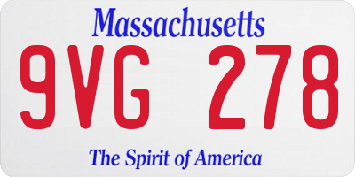 MA license plate 9VG278