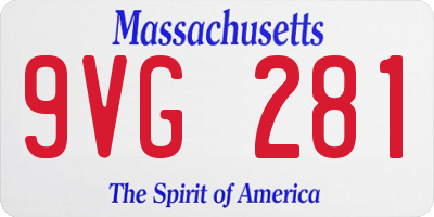 MA license plate 9VG281
