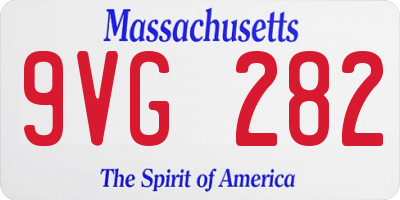 MA license plate 9VG282