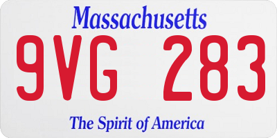 MA license plate 9VG283