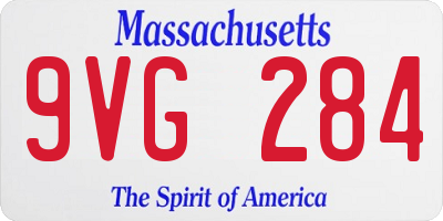MA license plate 9VG284
