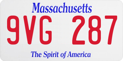 MA license plate 9VG287
