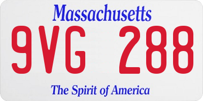 MA license plate 9VG288