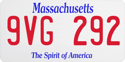 MA license plate 9VG292