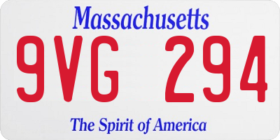 MA license plate 9VG294