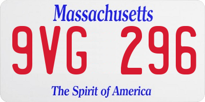 MA license plate 9VG296