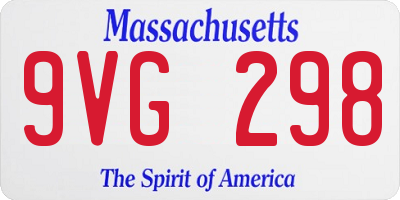 MA license plate 9VG298