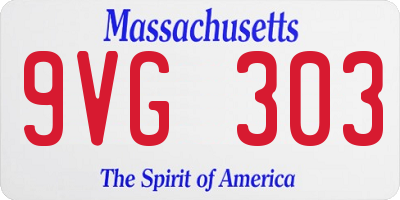 MA license plate 9VG303