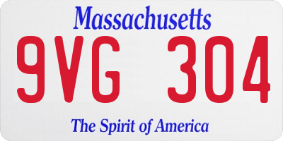 MA license plate 9VG304