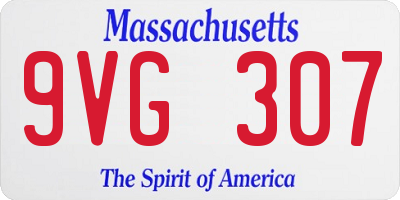MA license plate 9VG307
