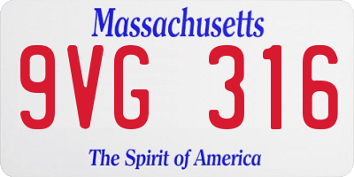MA license plate 9VG316