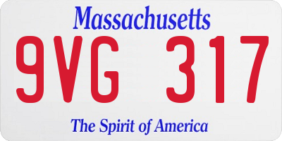 MA license plate 9VG317