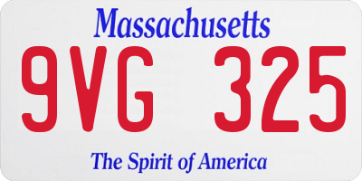 MA license plate 9VG325