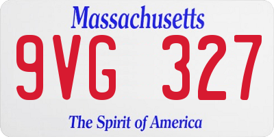 MA license plate 9VG327