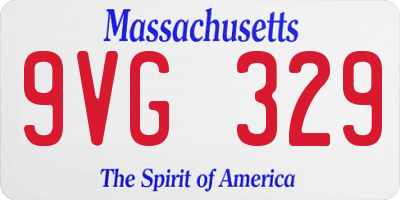 MA license plate 9VG329