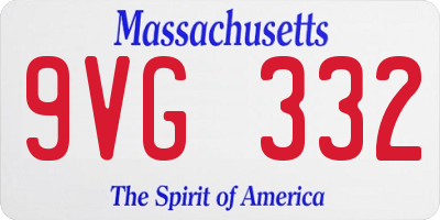 MA license plate 9VG332