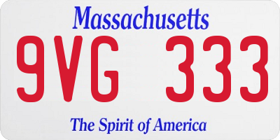 MA license plate 9VG333