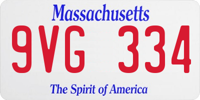 MA license plate 9VG334