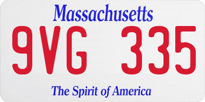 MA license plate 9VG335
