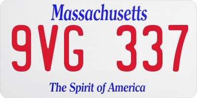 MA license plate 9VG337