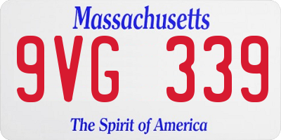 MA license plate 9VG339
