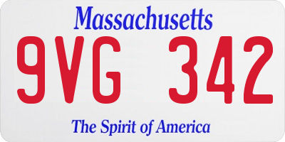 MA license plate 9VG342