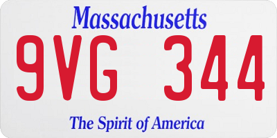 MA license plate 9VG344