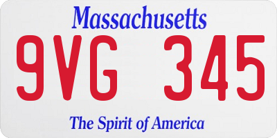 MA license plate 9VG345