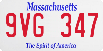 MA license plate 9VG347