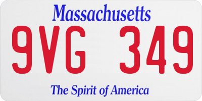 MA license plate 9VG349