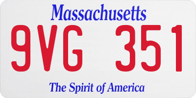 MA license plate 9VG351