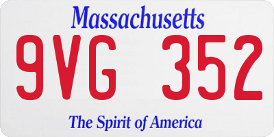 MA license plate 9VG352