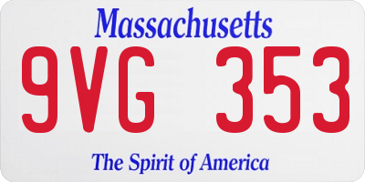 MA license plate 9VG353