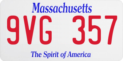 MA license plate 9VG357