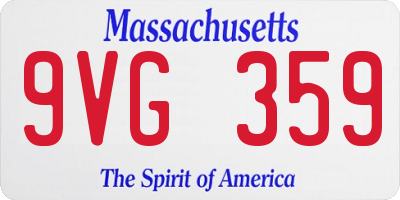 MA license plate 9VG359