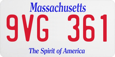 MA license plate 9VG361