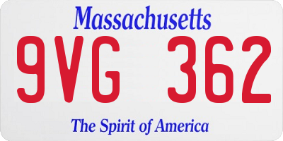 MA license plate 9VG362