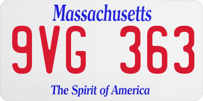 MA license plate 9VG363