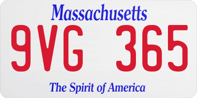 MA license plate 9VG365