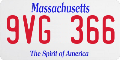 MA license plate 9VG366