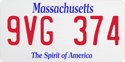 MA license plate 9VG374
