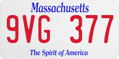 MA license plate 9VG377