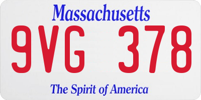 MA license plate 9VG378