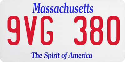 MA license plate 9VG380