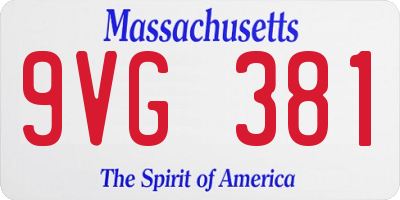 MA license plate 9VG381